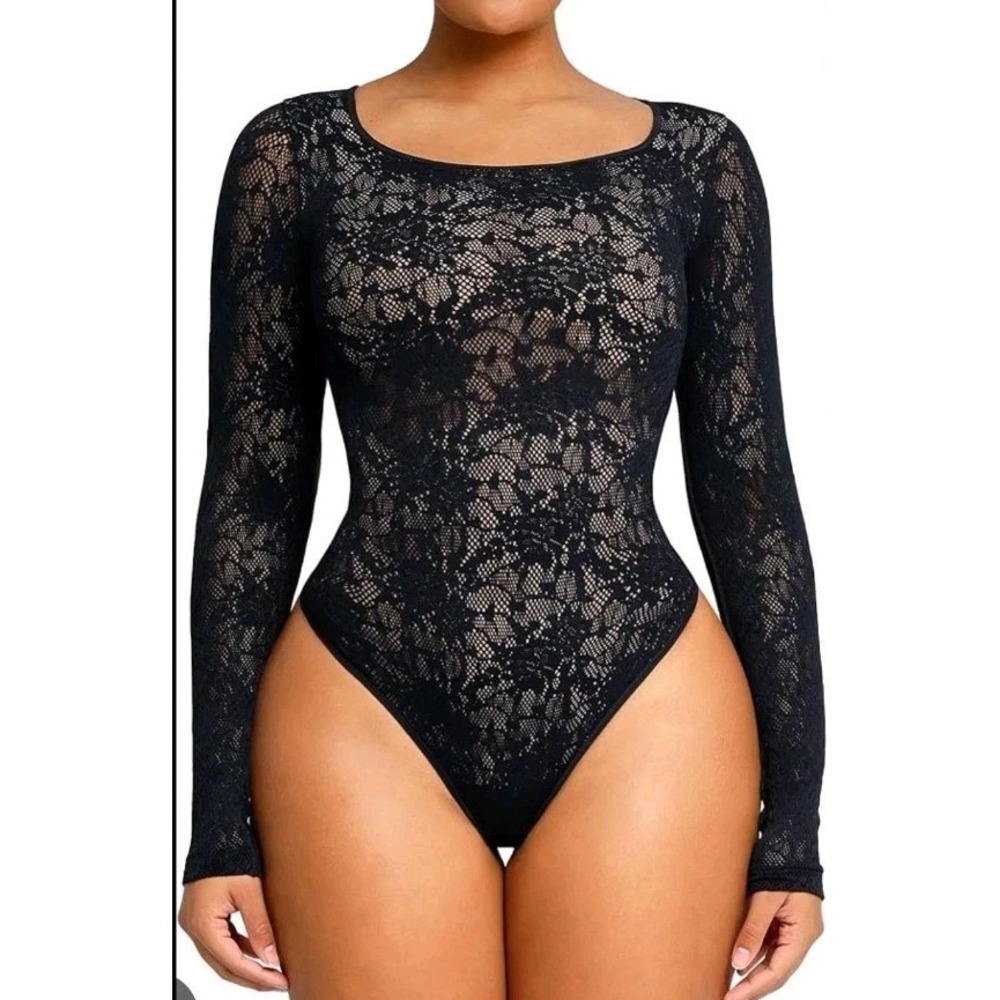 NEW SHAPELLX Lace Bodysuit Long Sleeve for Women Tummy Control Size XL / XXL